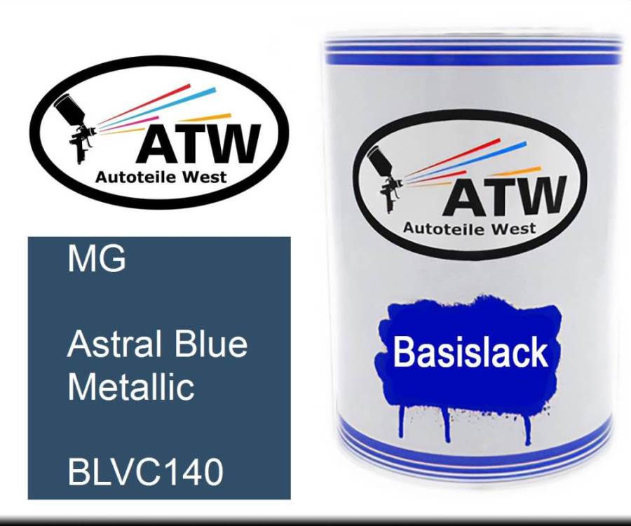 MG, Astral Blue Metallic, BLVC140: 500ml Lackdose, von ATW Autoteile West.